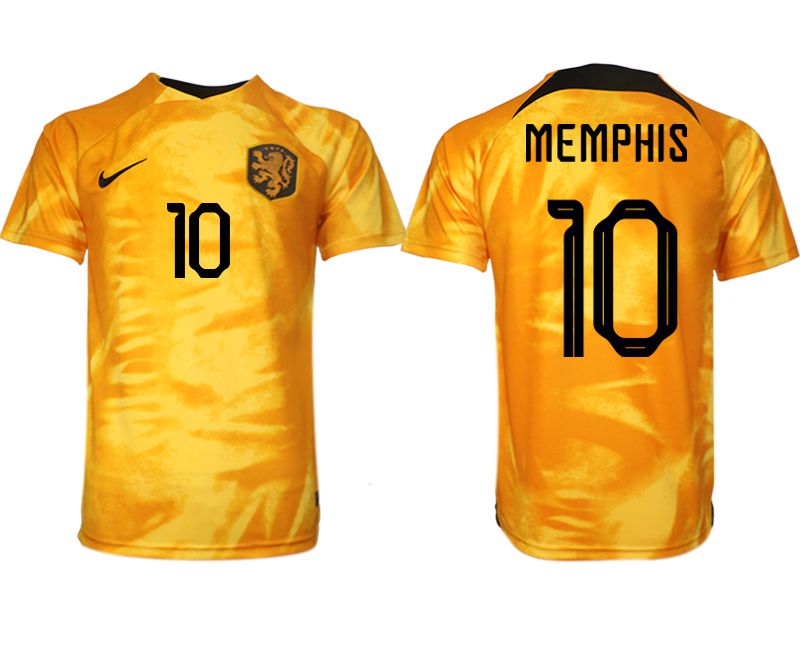Men 2022 World Cup National Team Netherlands home aaa version yellow 10 Soccer Jerseys